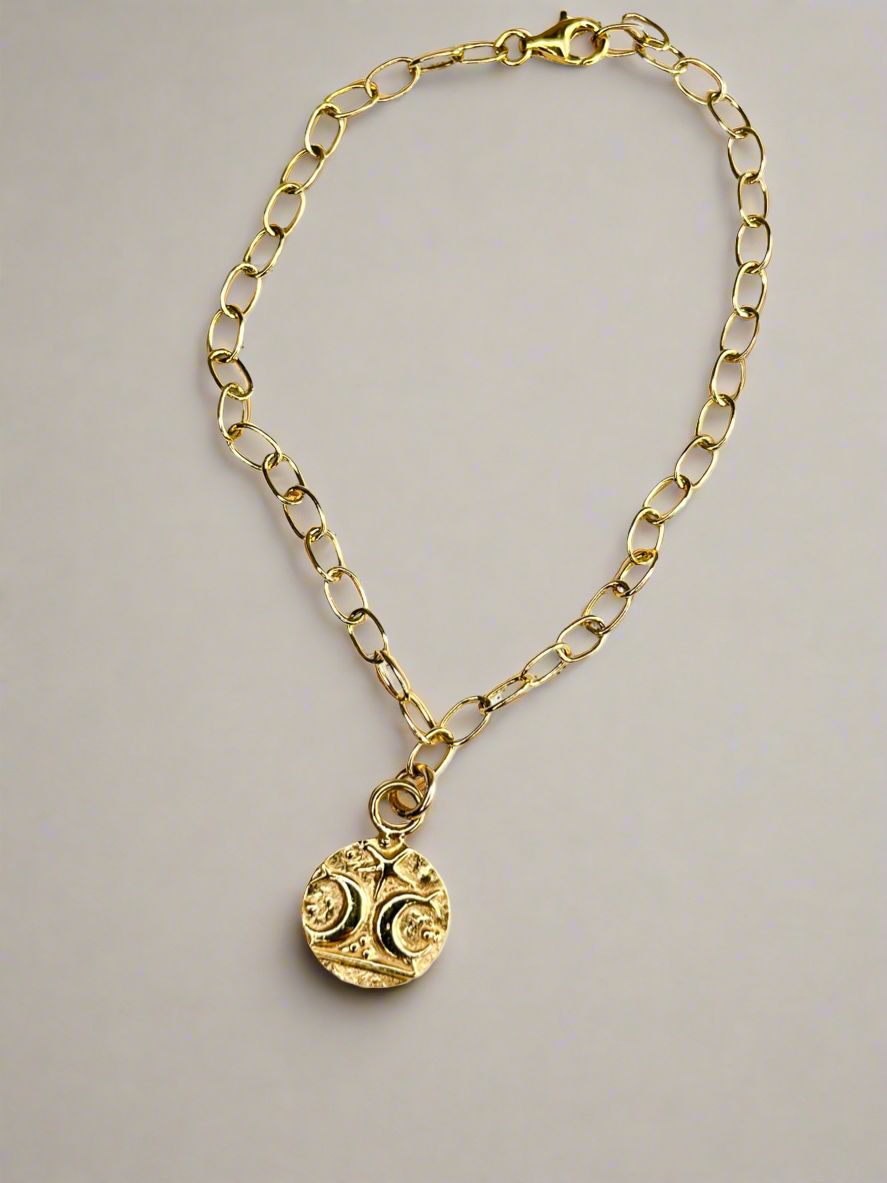 Gold Vermeil Warrior Coin Bracelet