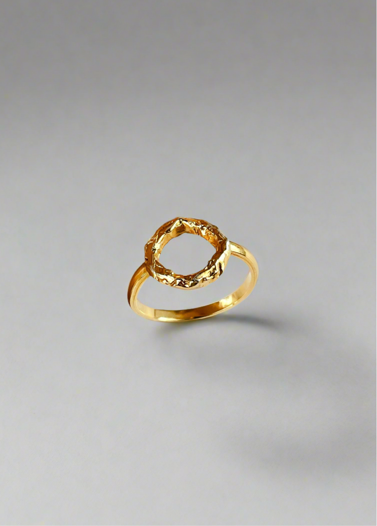 Sterling Silver & Gold Vermeil Organic Molten Hoop Ring