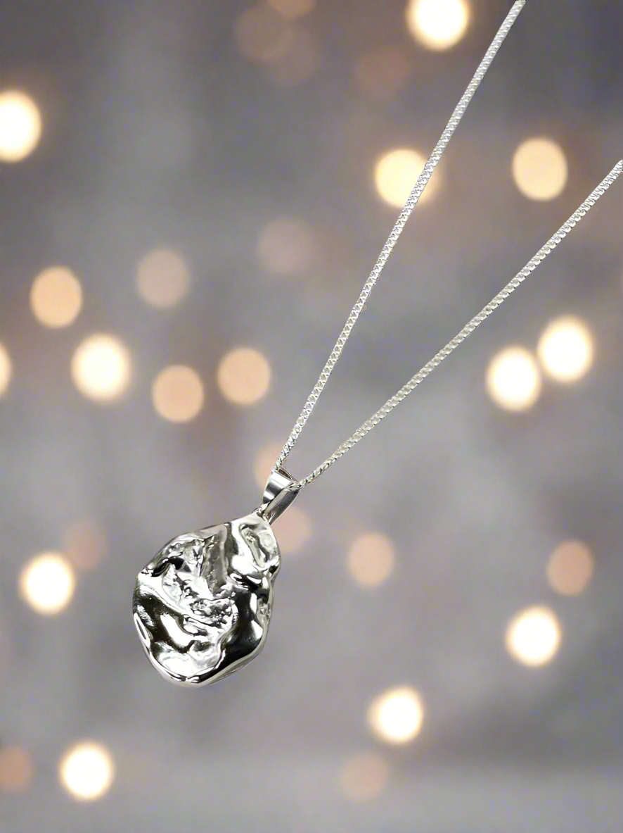 Sterling Silver Molten Strength Necklace