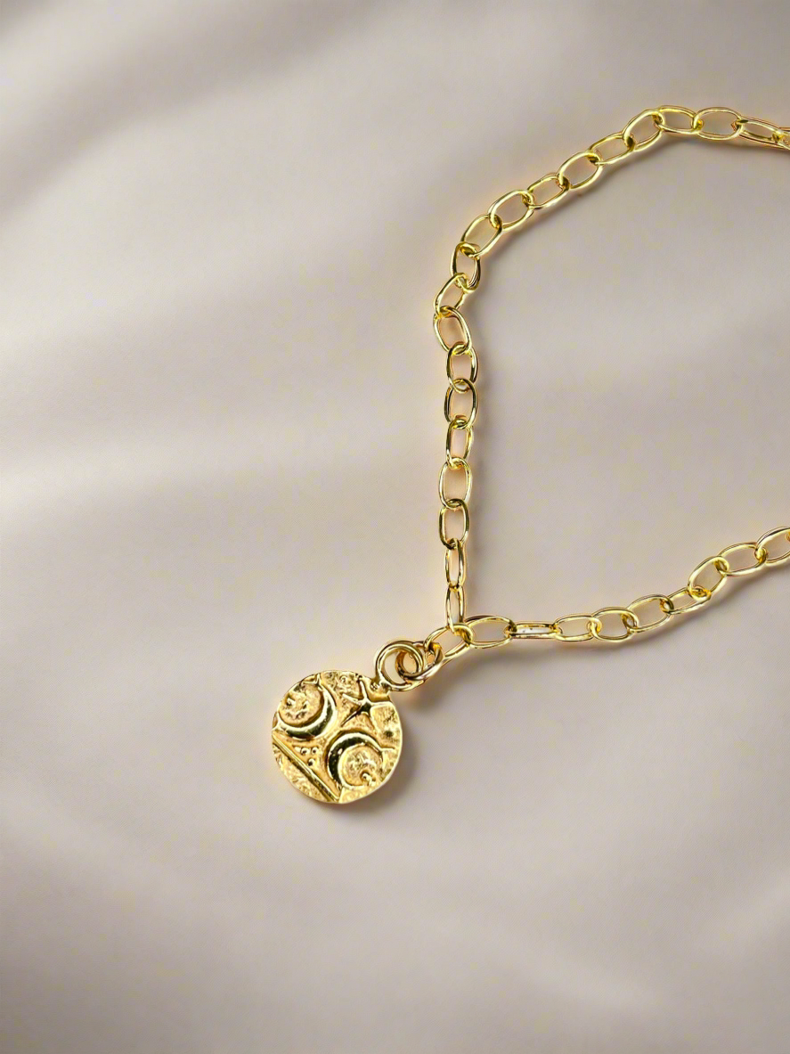 Gold Vermeil Warrior Coin Bracelet