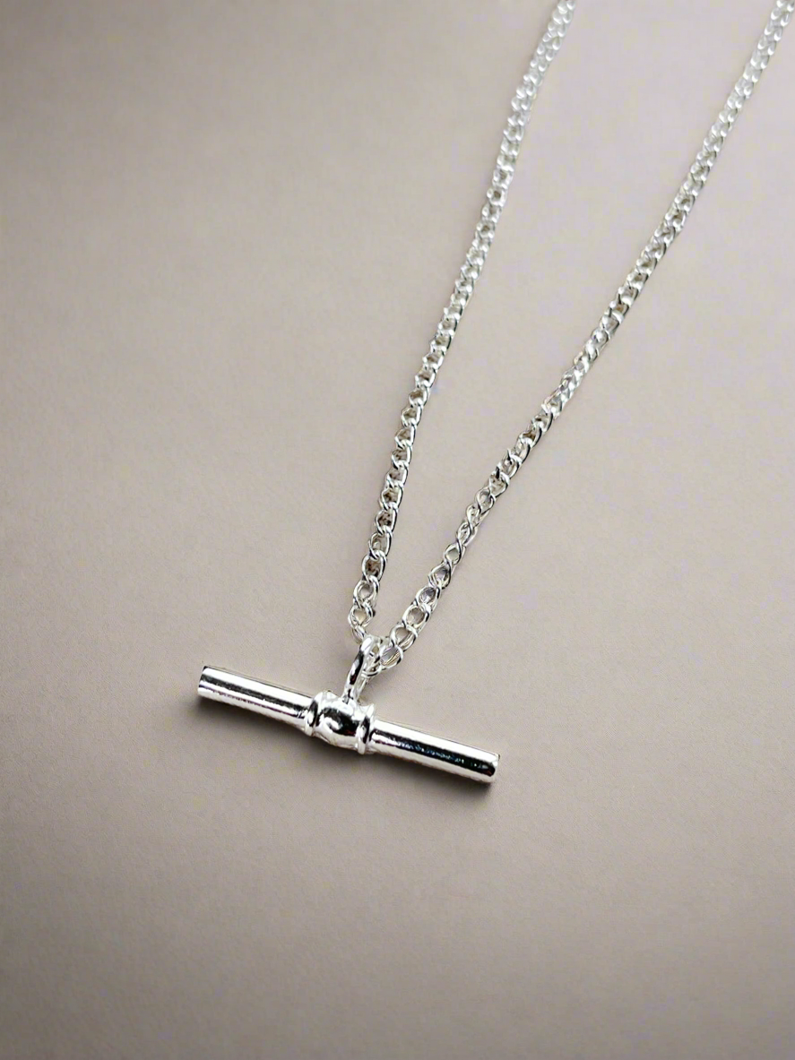 Sterling Silver Timeless Balance T Bar Necklace