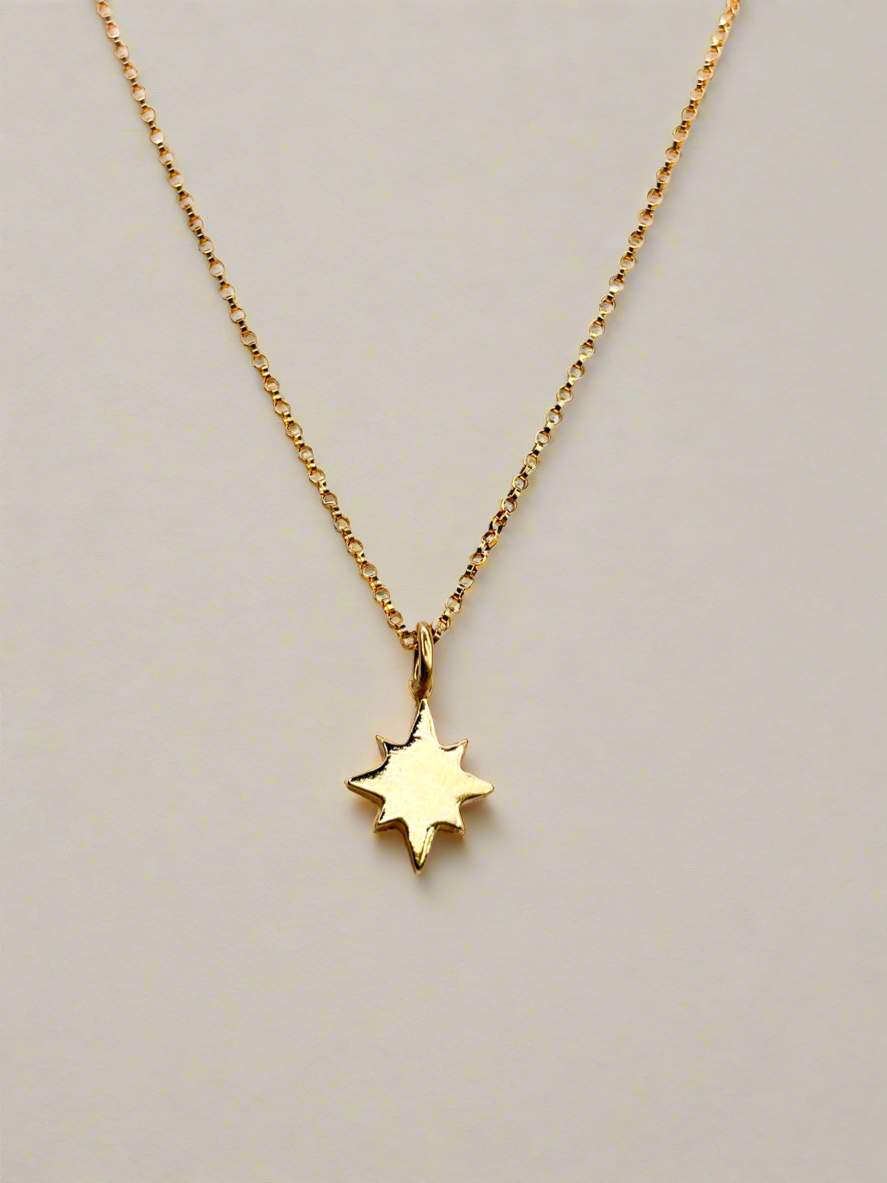 Gold Vermeil Guiding North Star Pendant Necklace