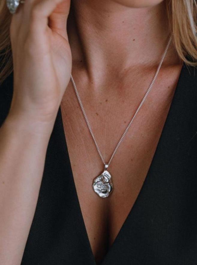 Sterling Silver Molten Strength Necklace