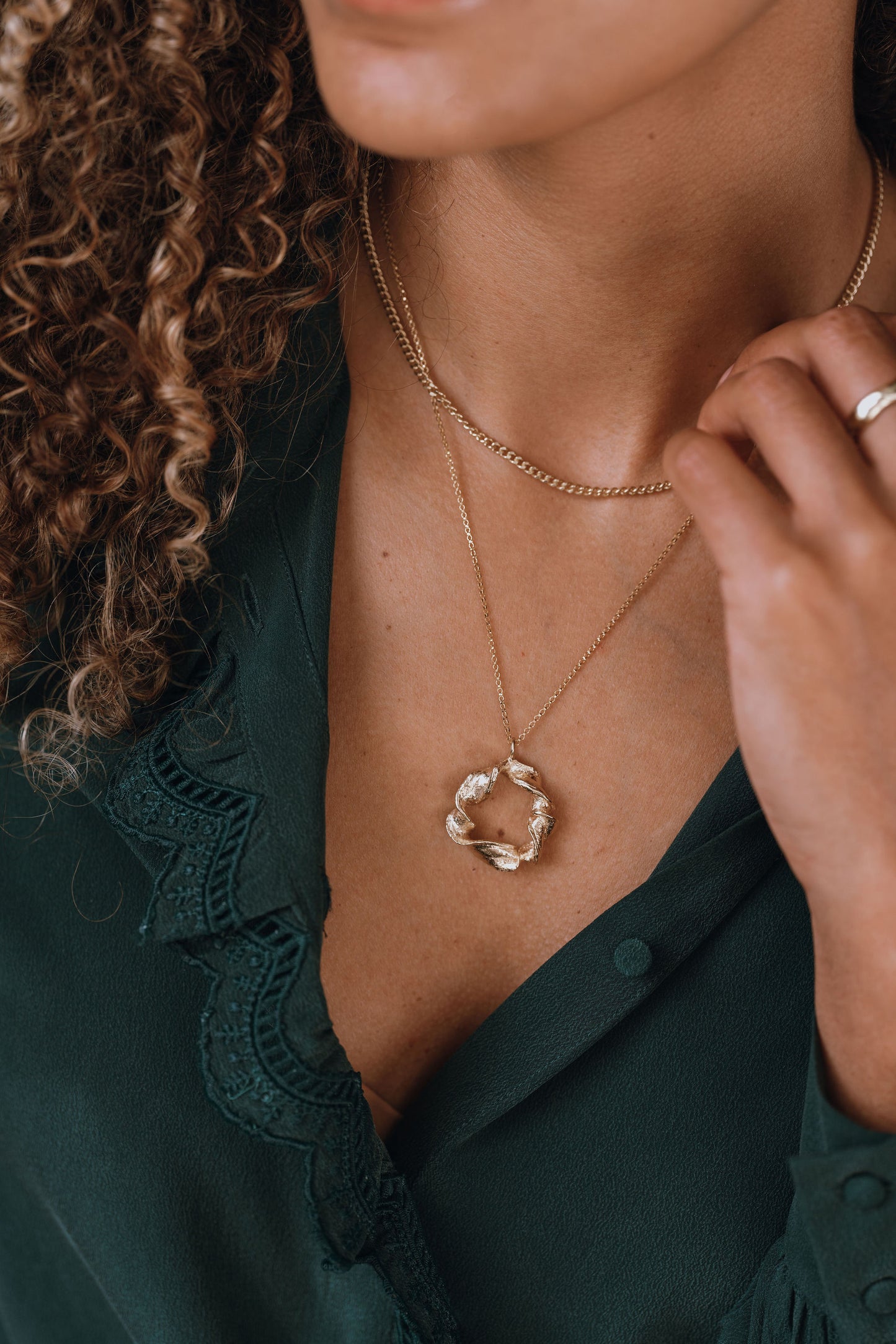 Gold Vermeil Flow Twist Pendant Necklace