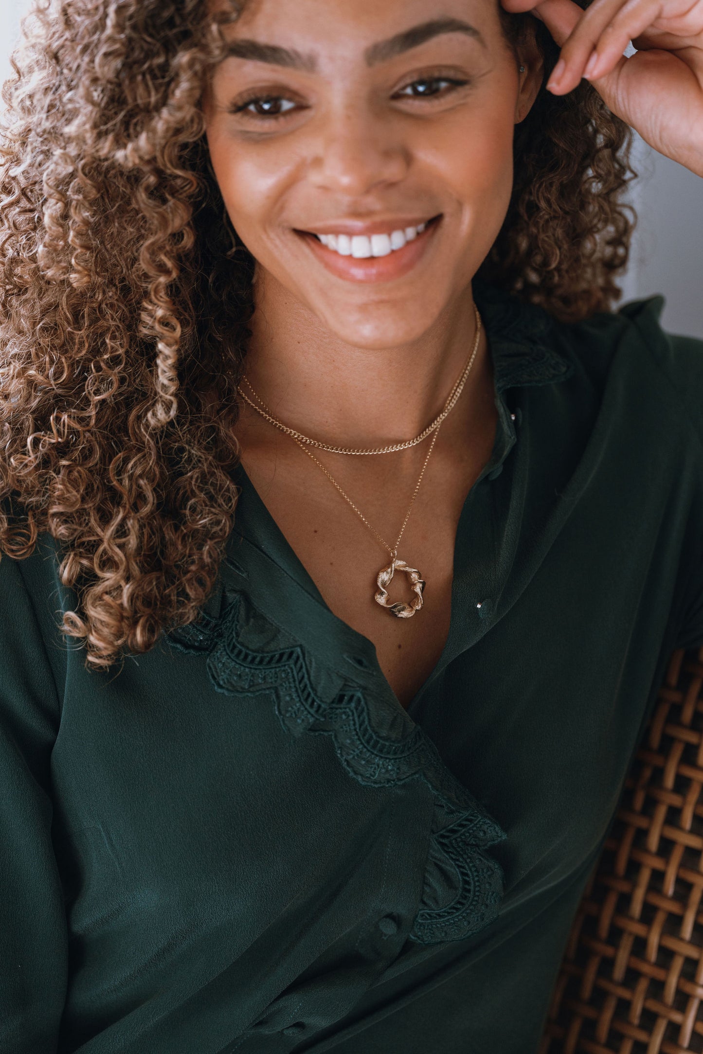 Gold Vermeil Flow Twist Pendant Necklace