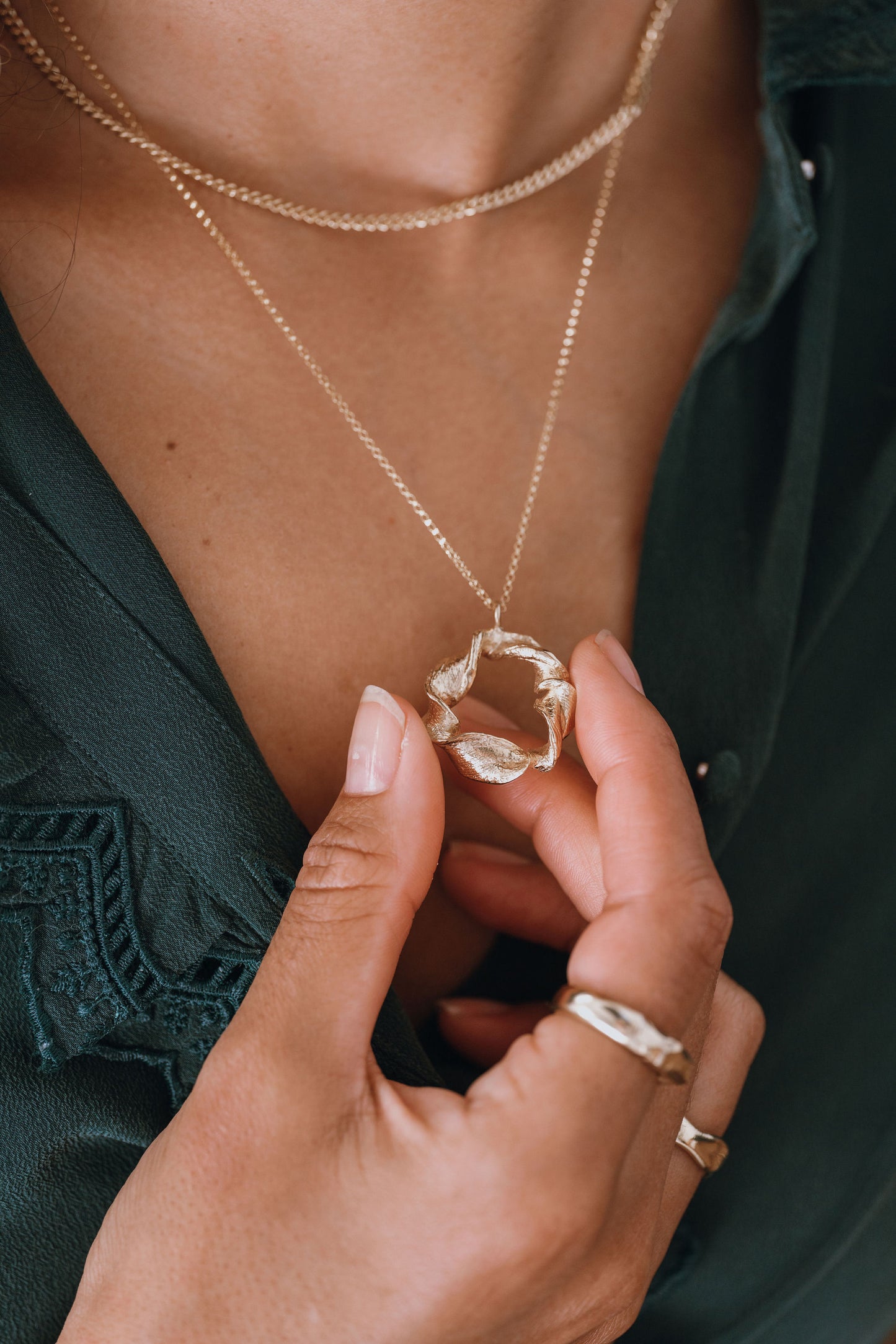Gold Vermeil Flow Twist Pendant Necklace