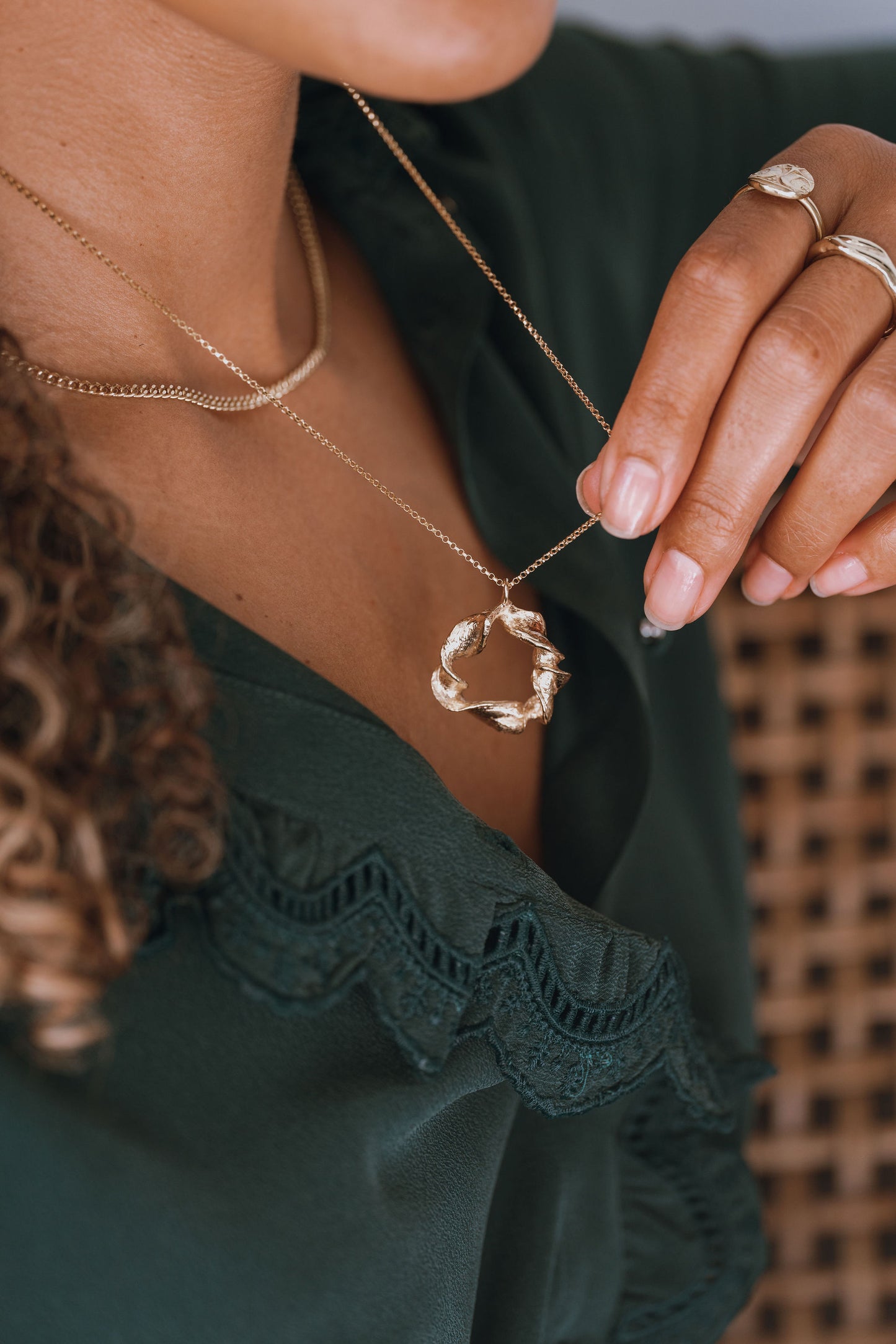 Gold Vermeil Flow Twist Pendant Necklace