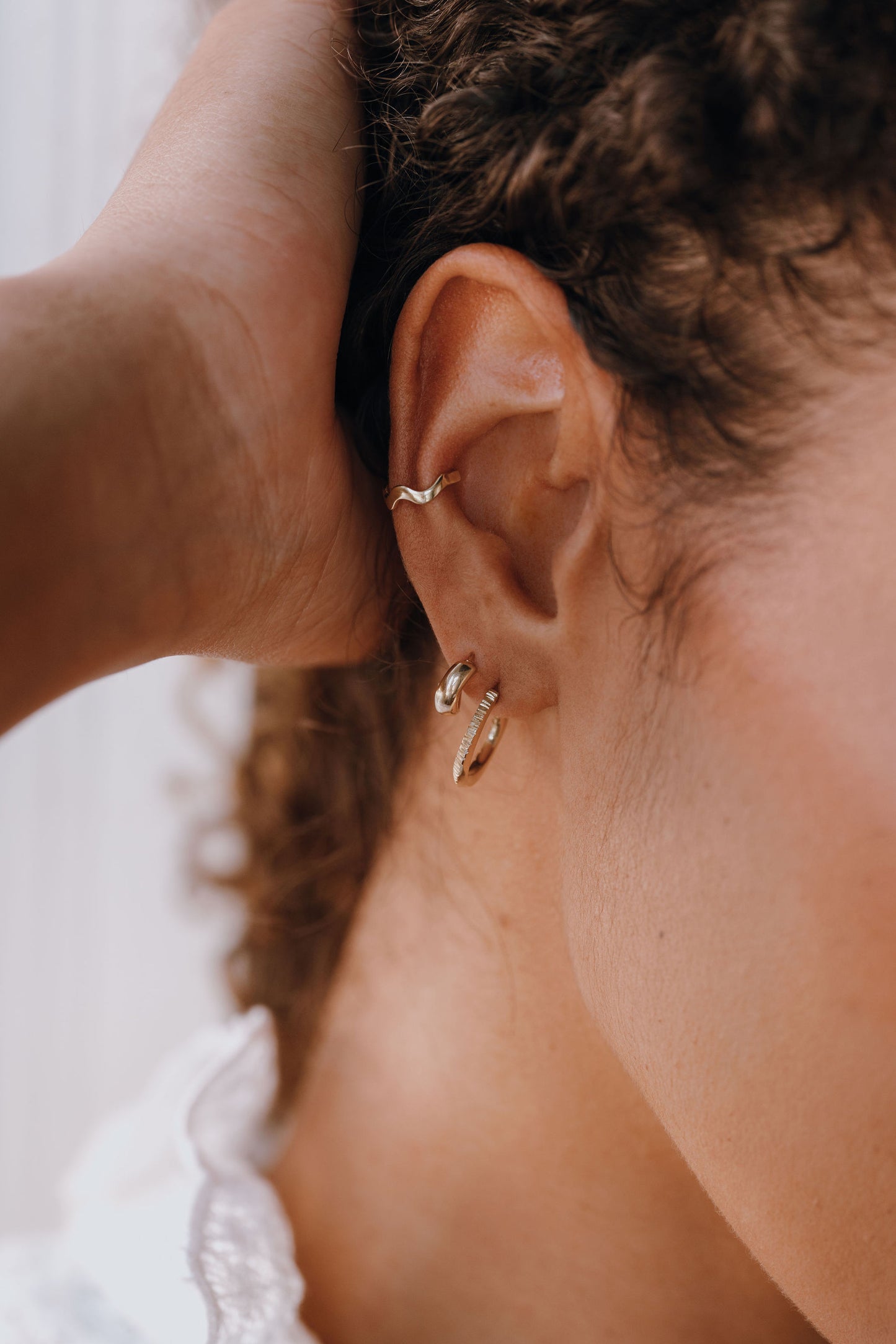 Gold Vermeil Twist Flow Hoop Earrings
