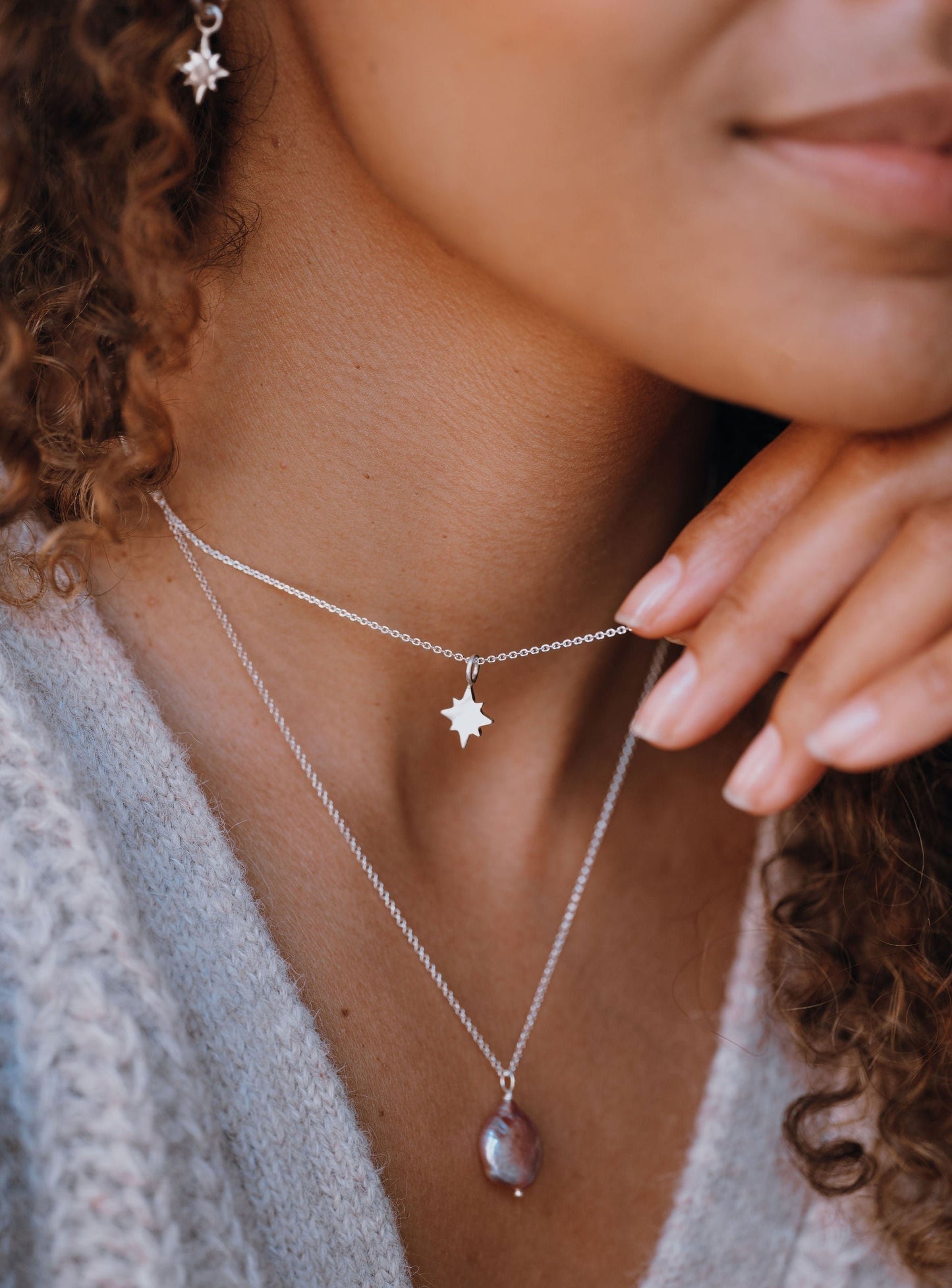 Sterling Silver Guiding North Star Pendant Necklace