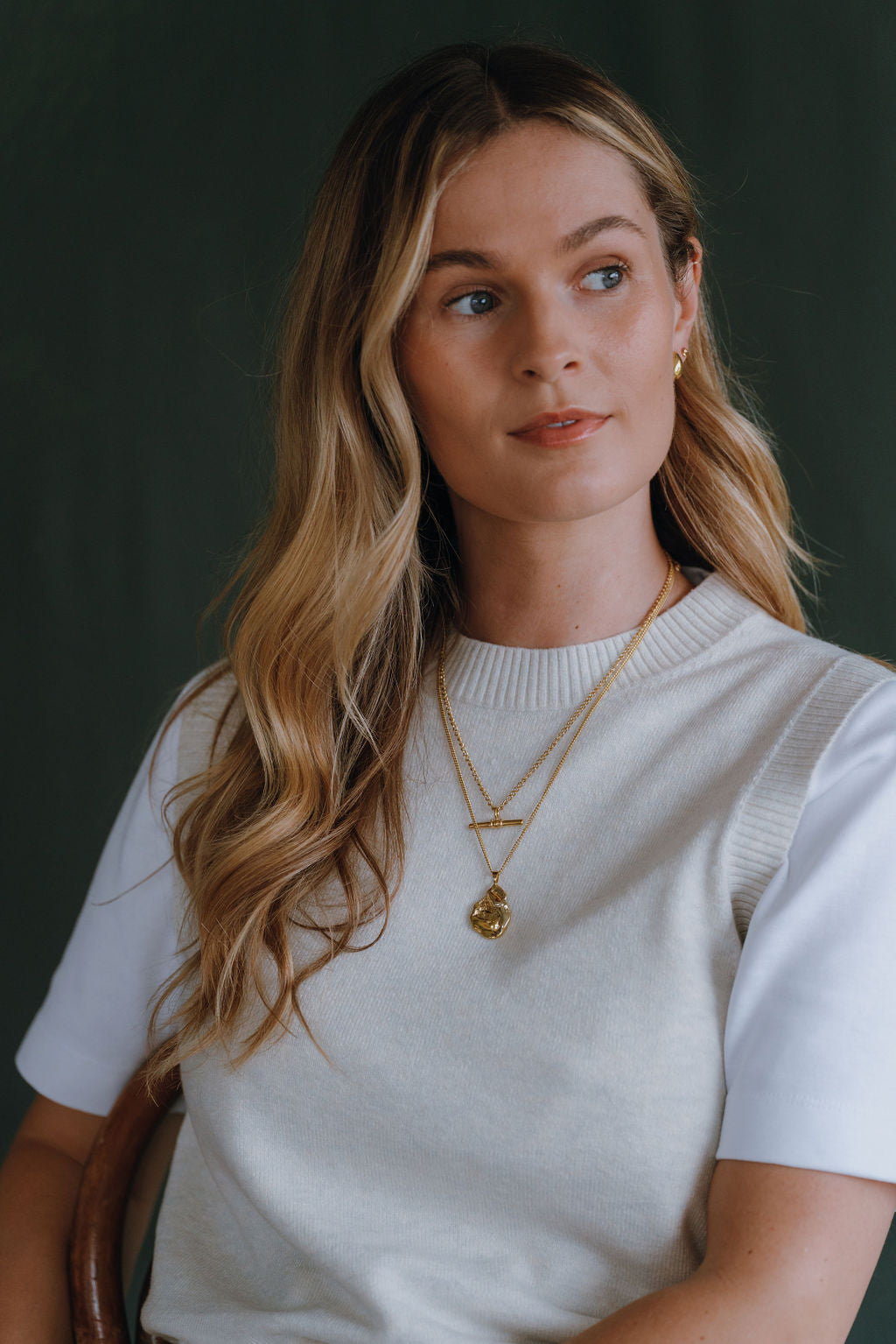 Gold Vermeil Timeless Balance T Bar Necklace