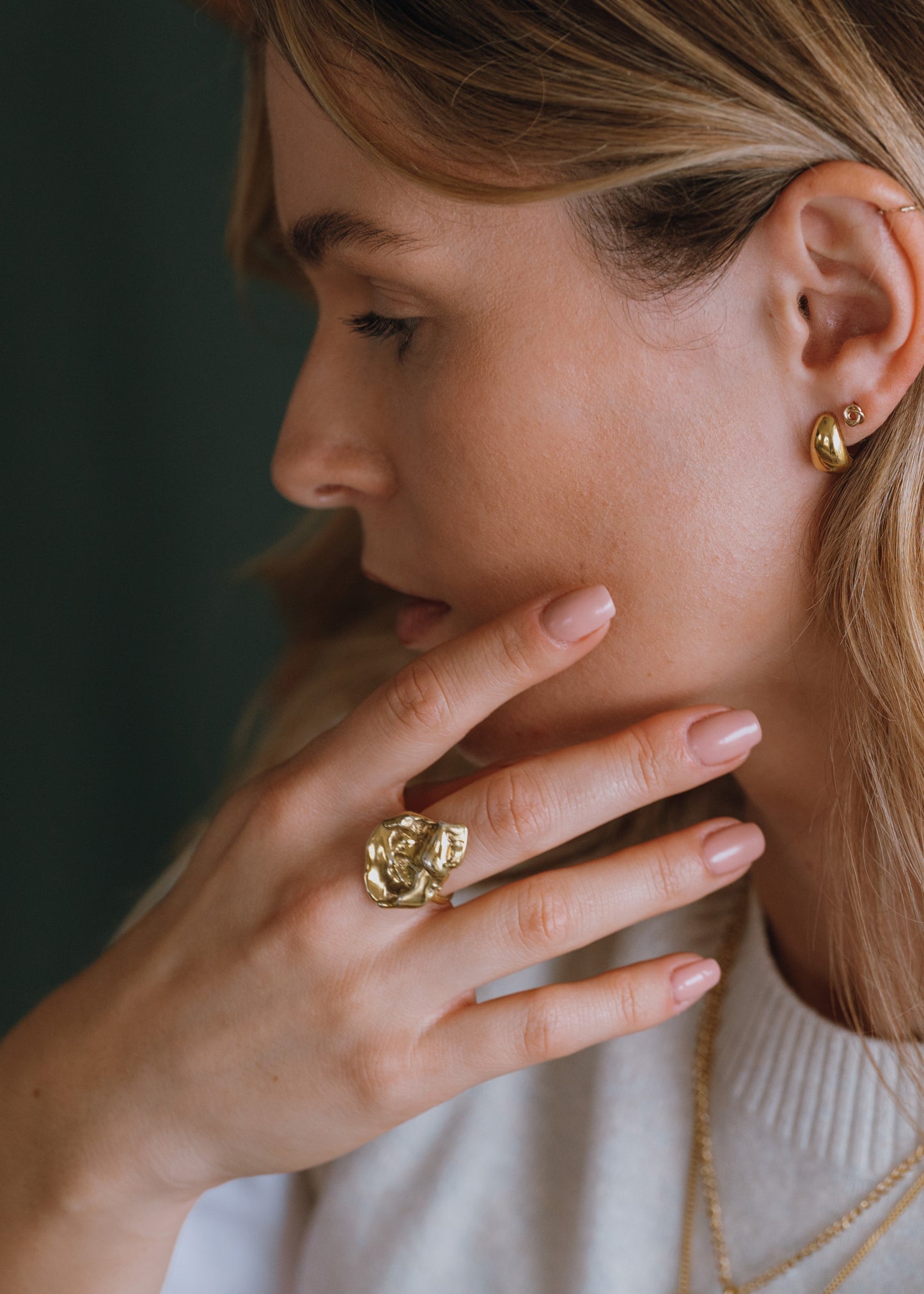 Gold Vermeil Entwine Knot Stud Earrings