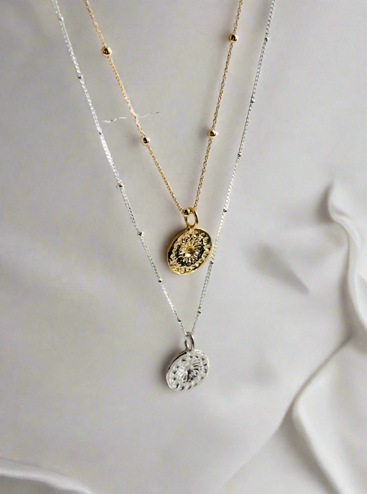 Sterling Silver & Gold Vermeil Family Affirmation Coin Necklace
