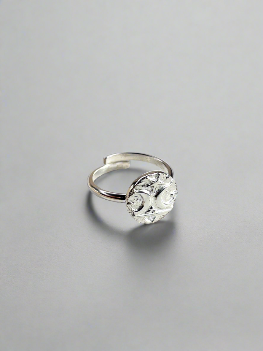 Sterling Silver Adjustable Warrior Coin Ring