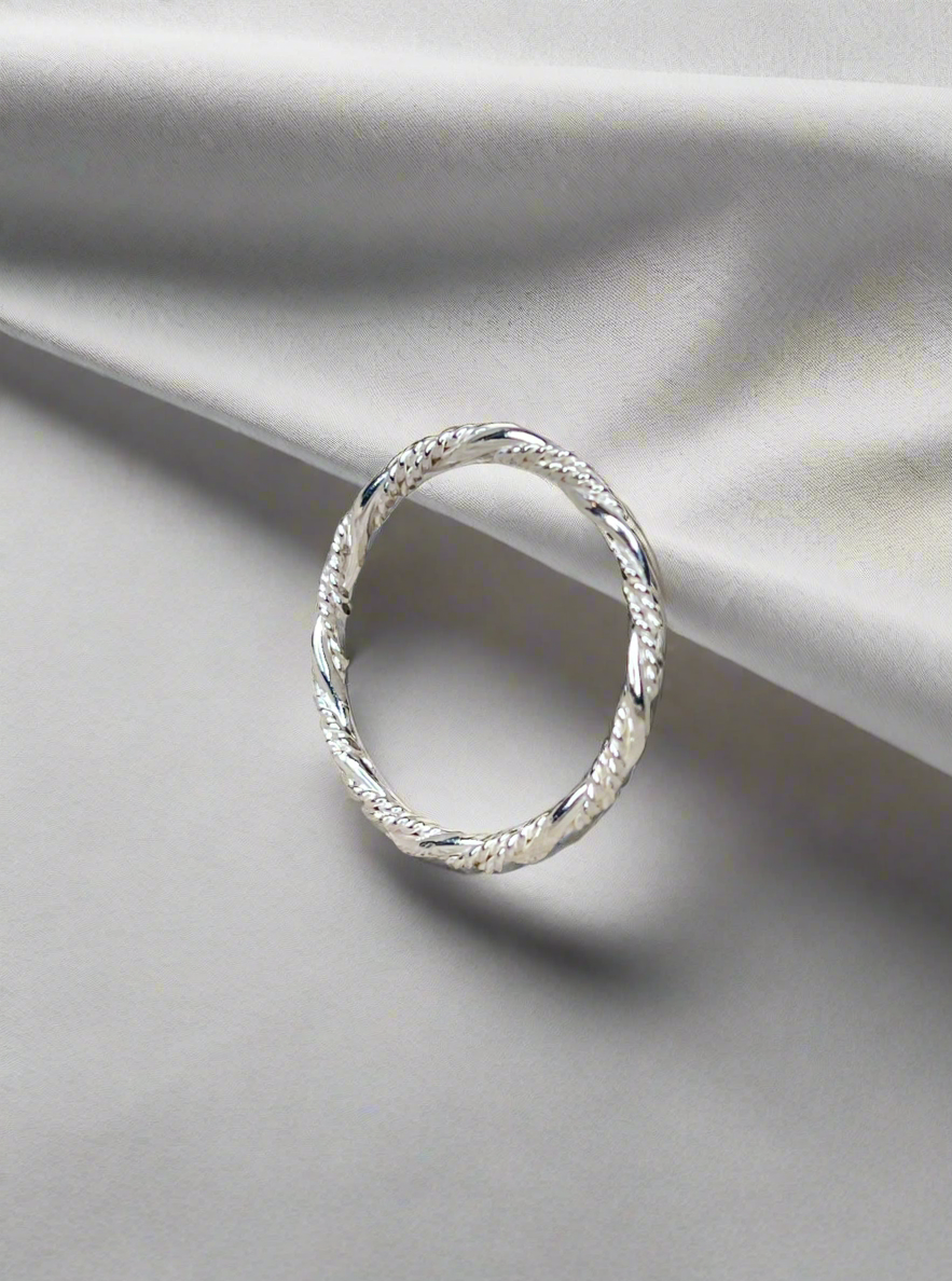 Sterling Silver Double Twist Band Ring