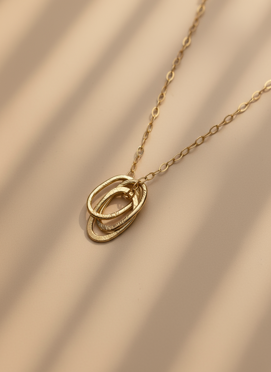 Sterling Silver and Gold Vermeil Love Links Necklace