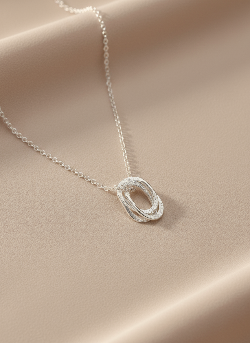 Sterling Silver and Gold Vermeil Love Links Necklace