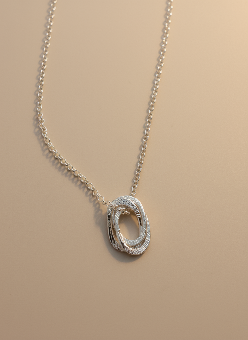 Sterling Silver and Gold Vermeil Love Links Necklace