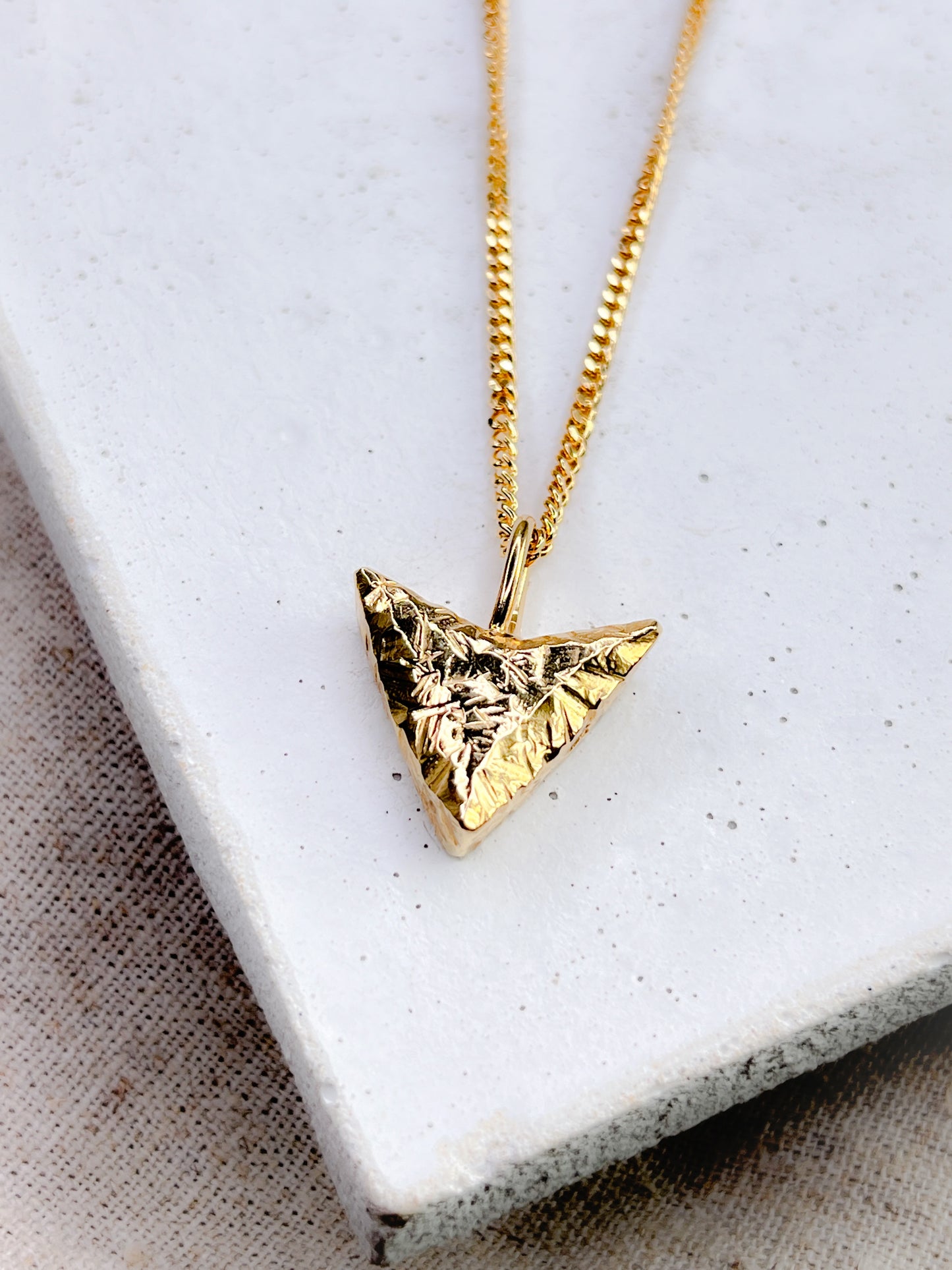 Gold Vermeil Take Aim Arrow Head Pendant Necklace
