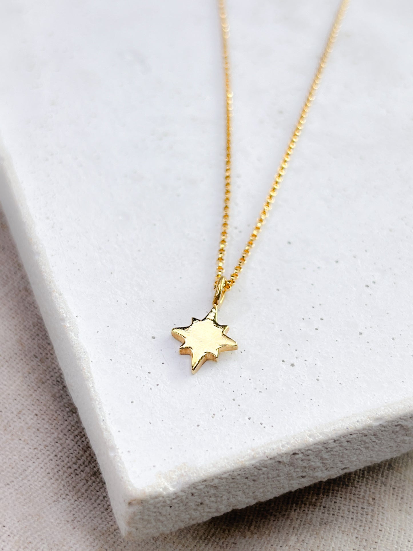 Gold Vermeil Guiding North Star Pendant Necklace