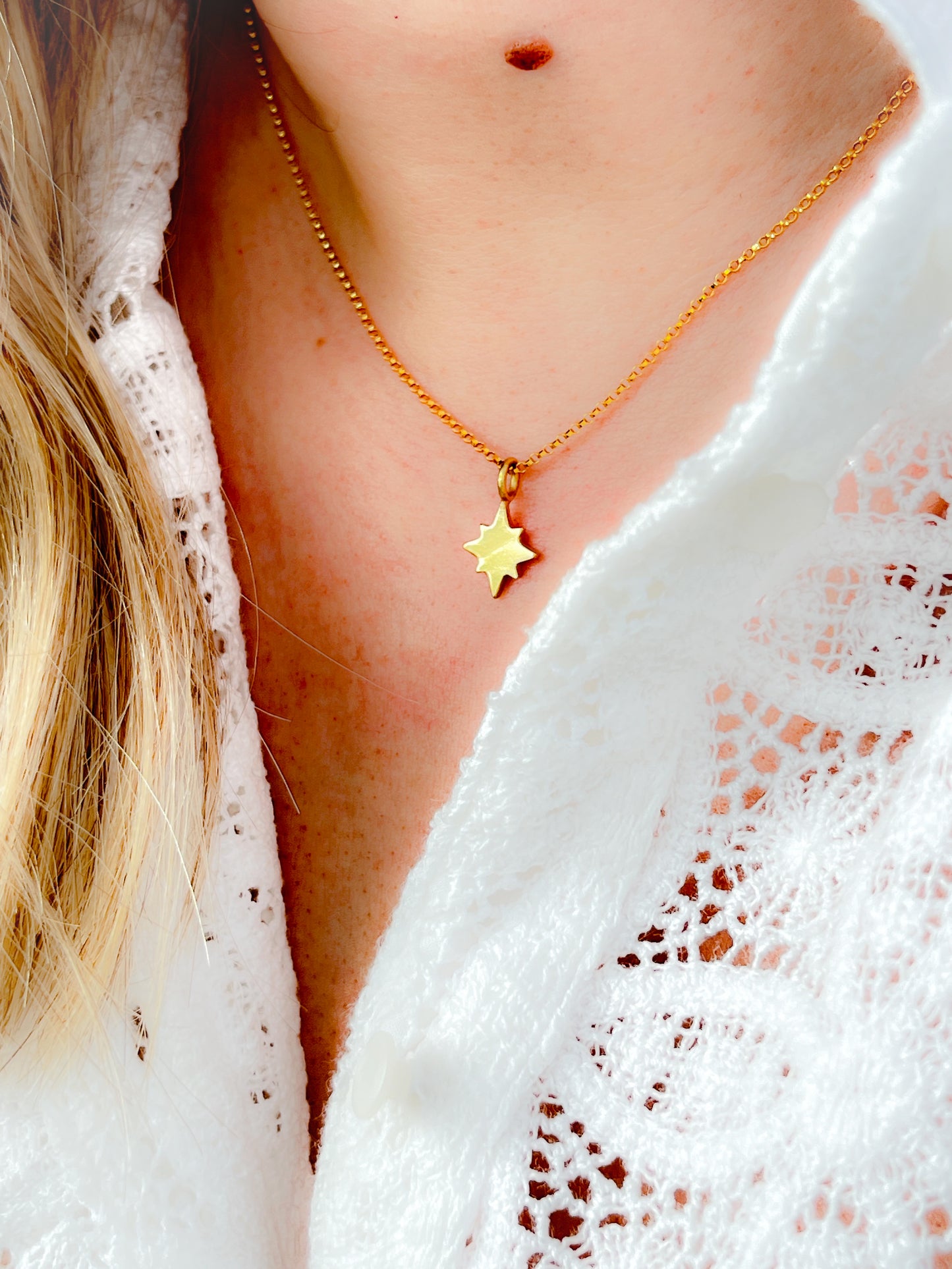 Gold Vermeil Guiding North Star Pendant Necklace