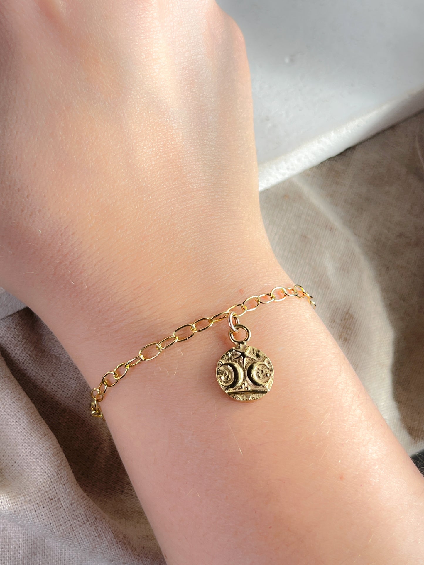 Gold Vermeil Warrior Coin Bracelet