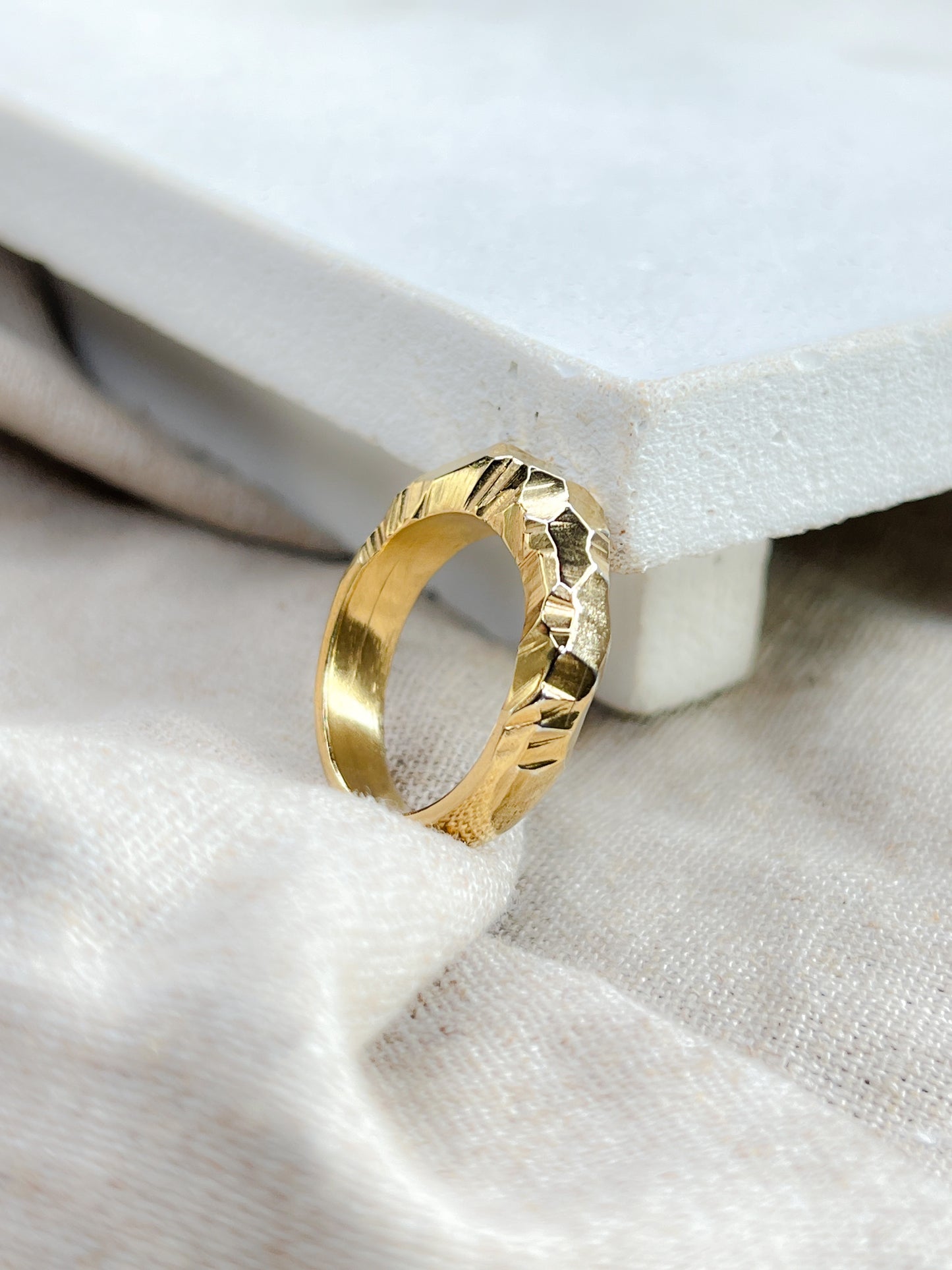 Gold Vermeil Light Catcher Faceted Ring