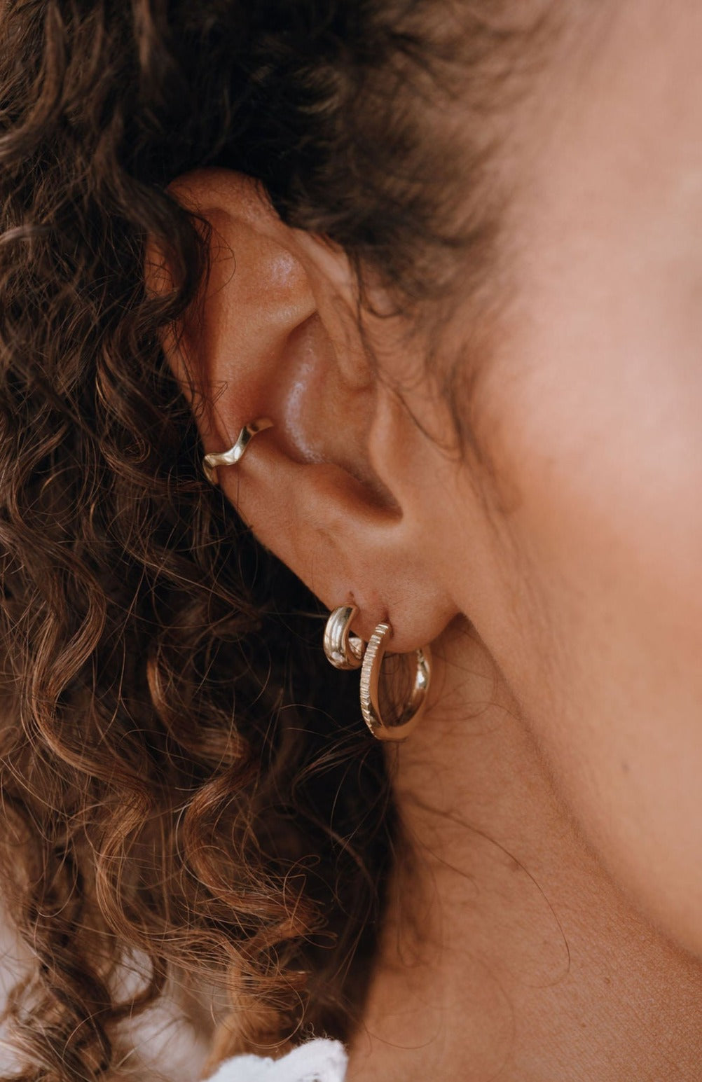 Gold Vermeil Twist Flow Hoop Earrings