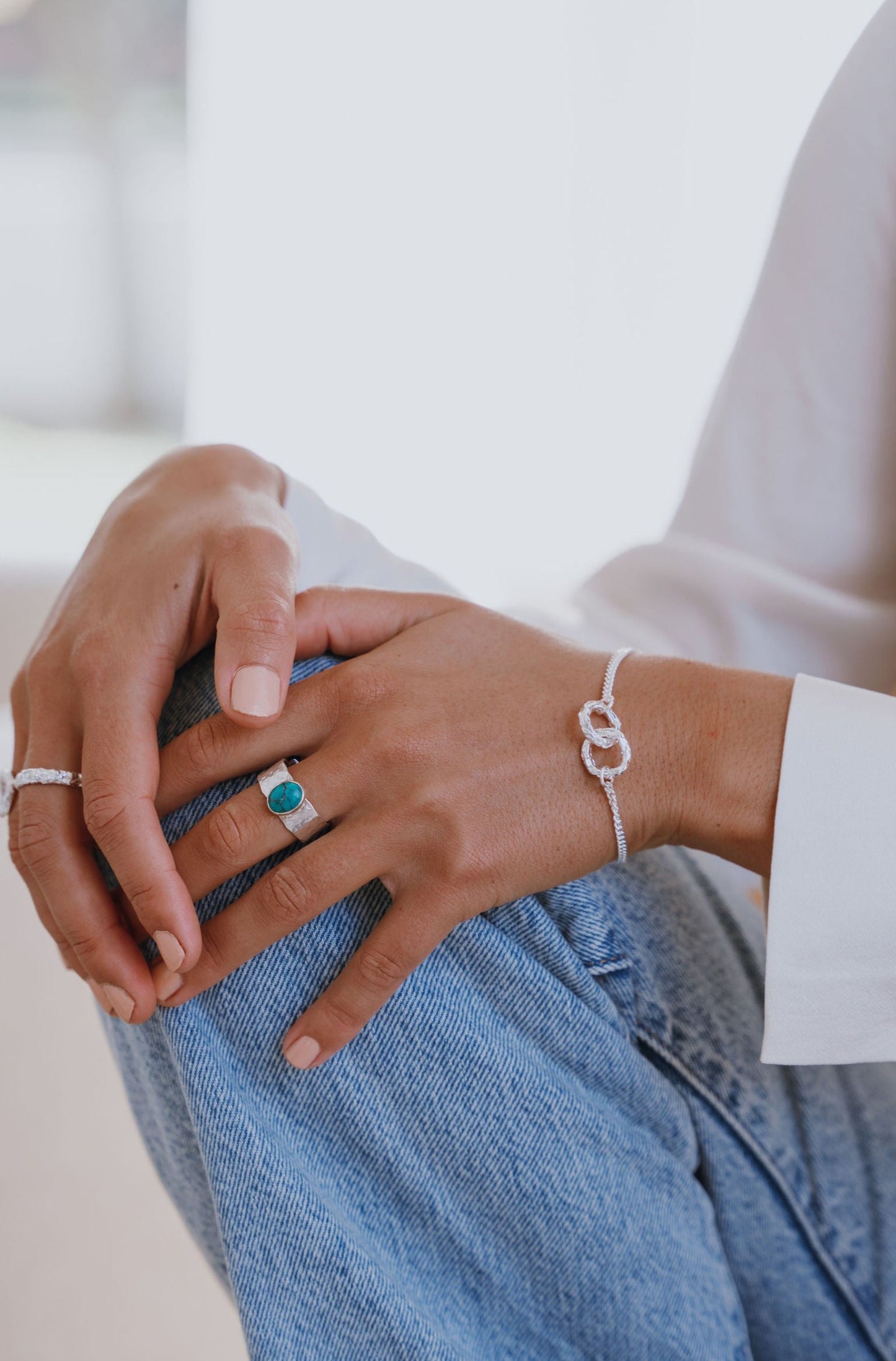Sterling Silver & Gold Vermeil Molten Links of Love Bracelet