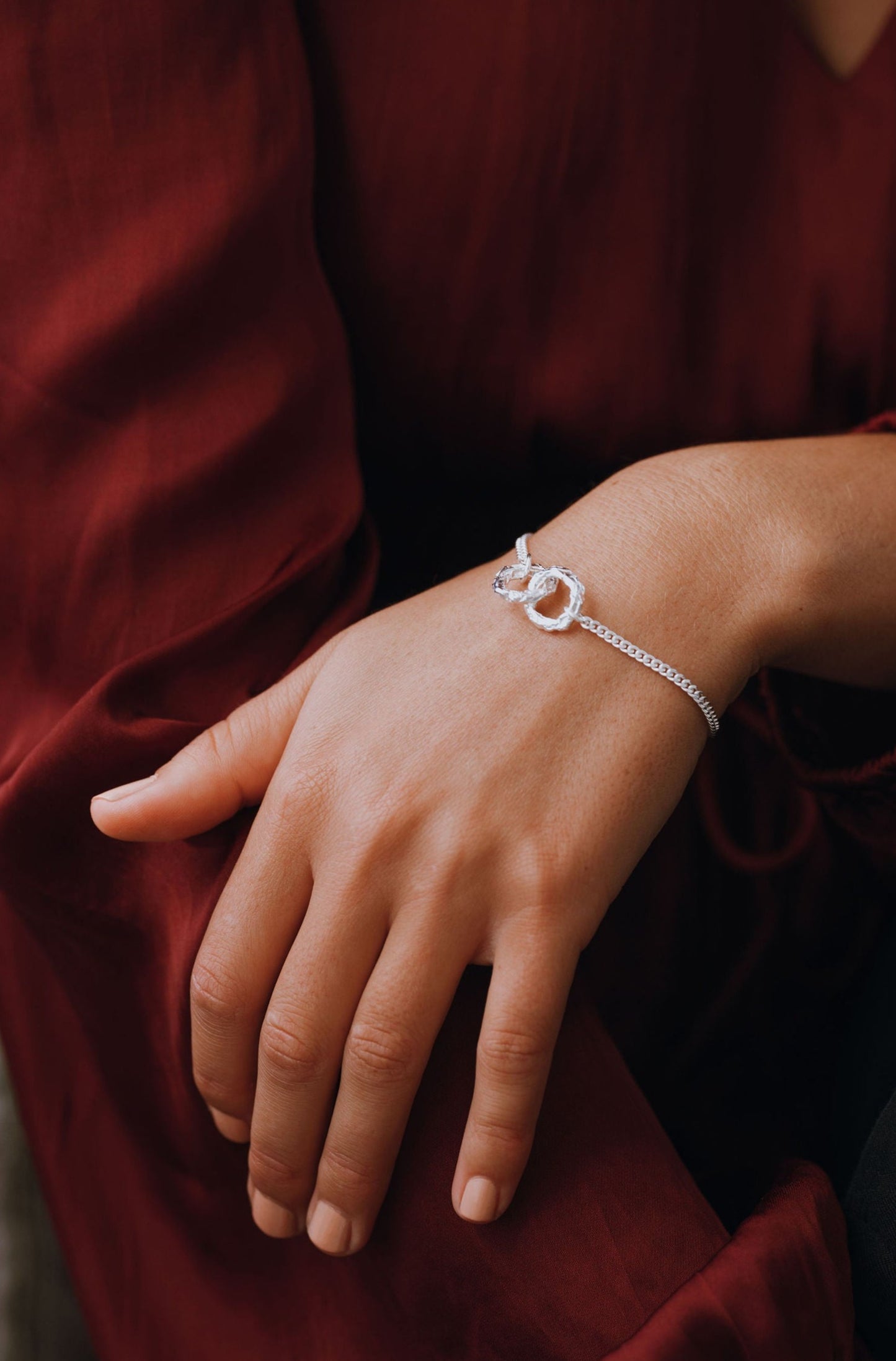Sterling Silver & Gold Vermeil Molten Links of Love Bracelet