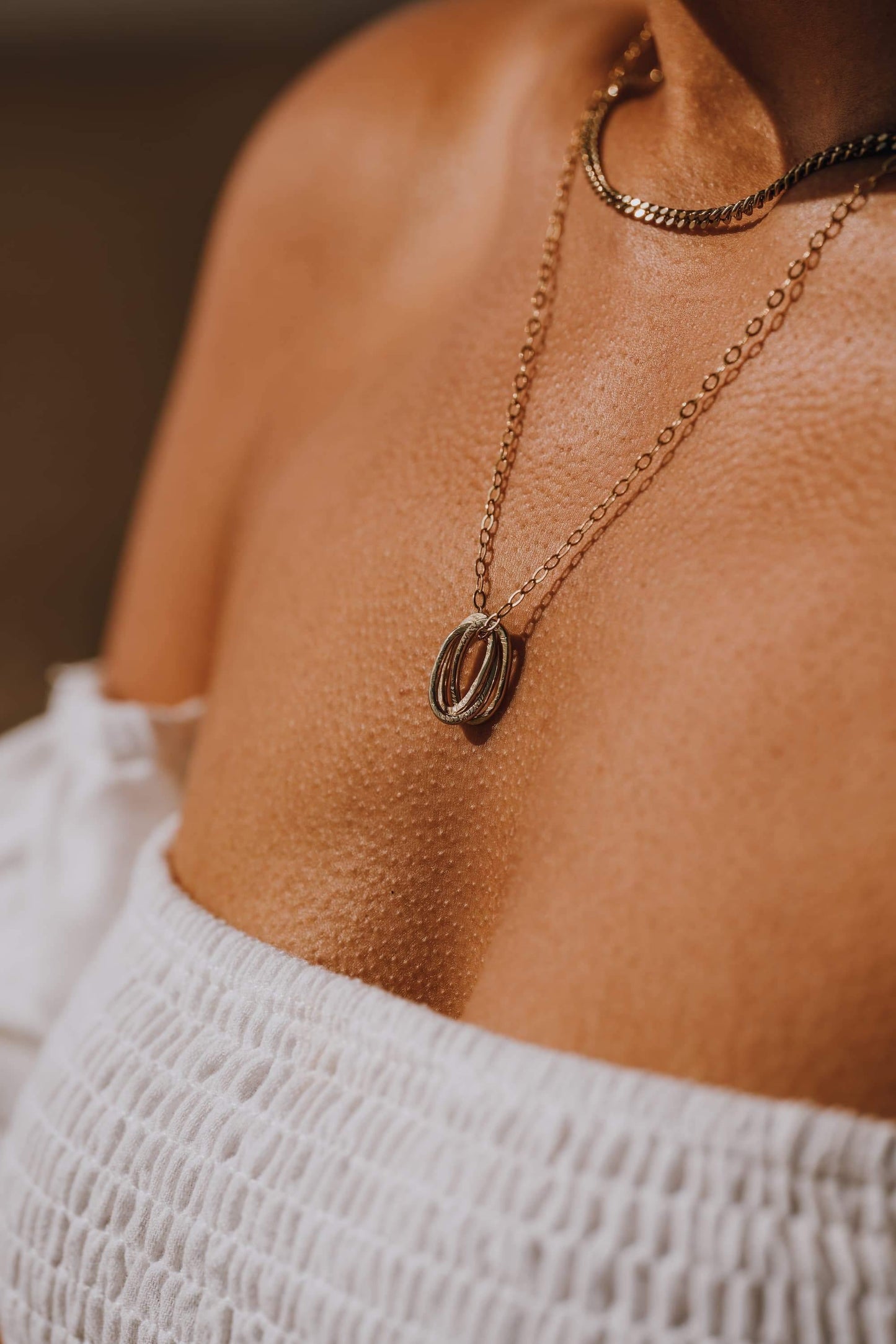 Eco Sterling Silver and Gold Vermeil Serenity Love Links Necklace - Myleti Jewellery