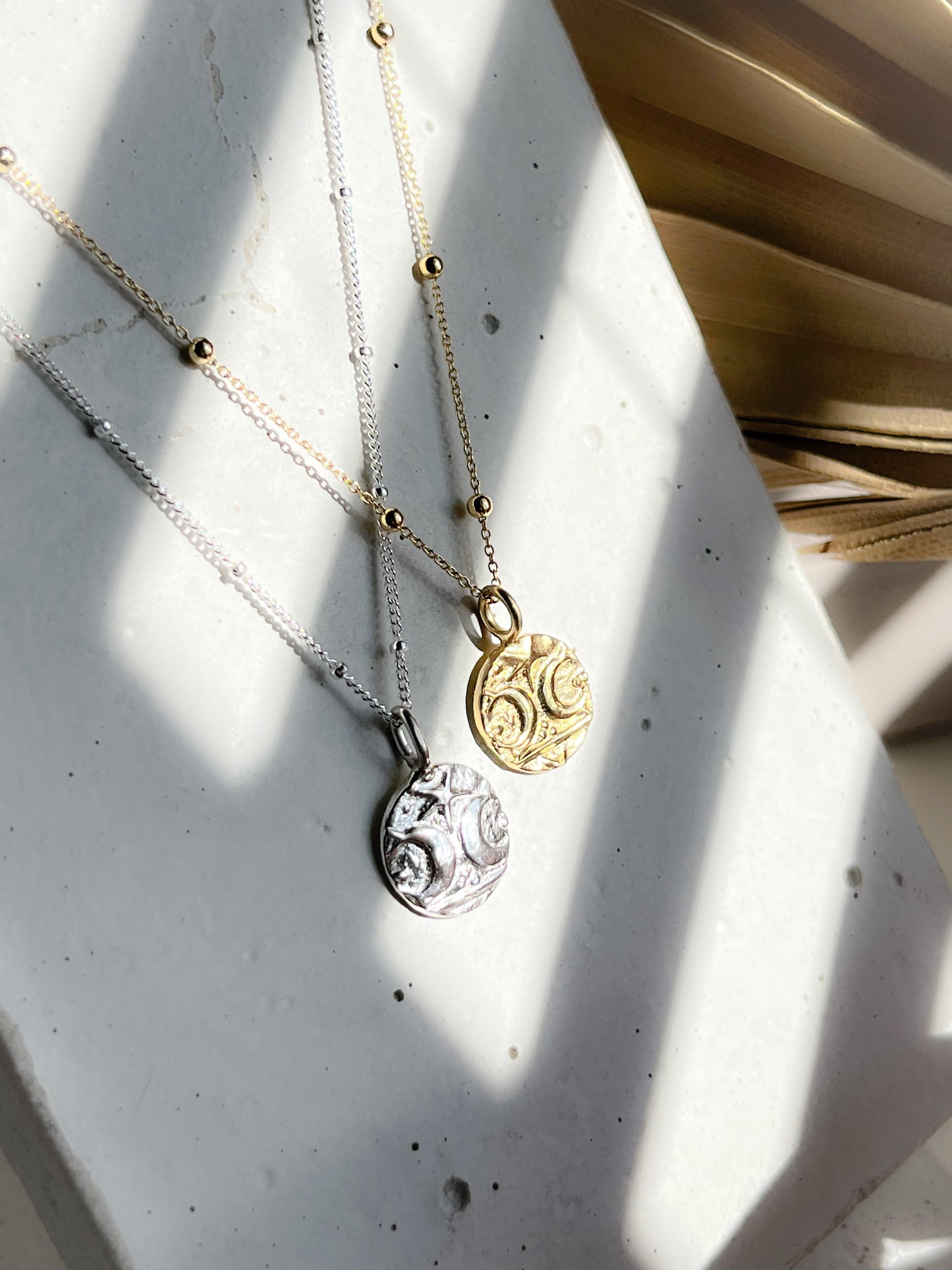 Sterling Silver & Gold Vermeil Warrior Coin Affirmation Necklace