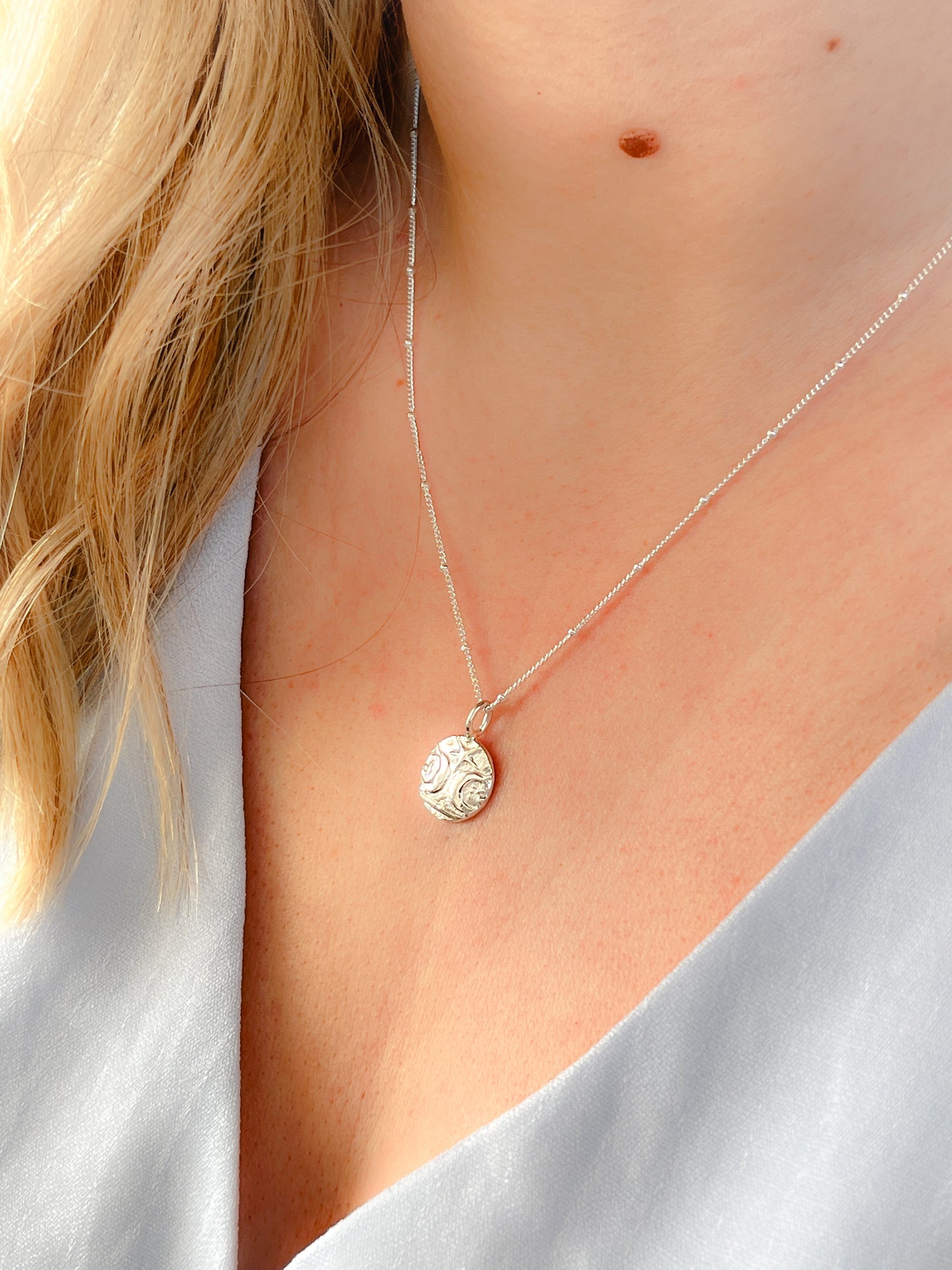 Sterling Silver & Gold Vermeil Warrior Coin Affirmation Necklace