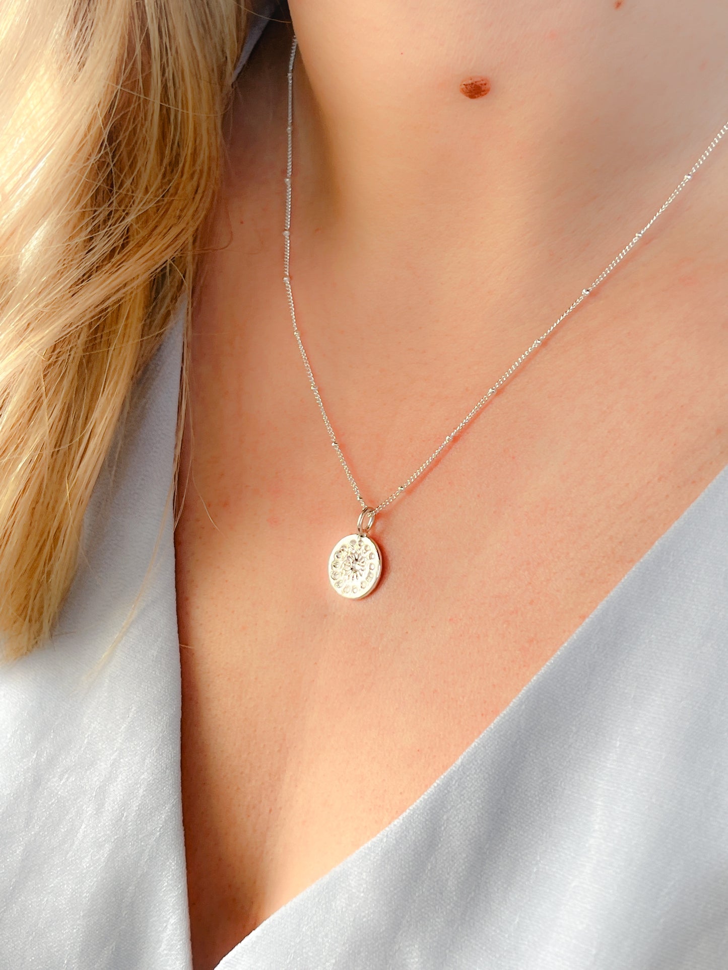 Sterling Silver & Gold Vermeil Family Affirmation Coin Necklace