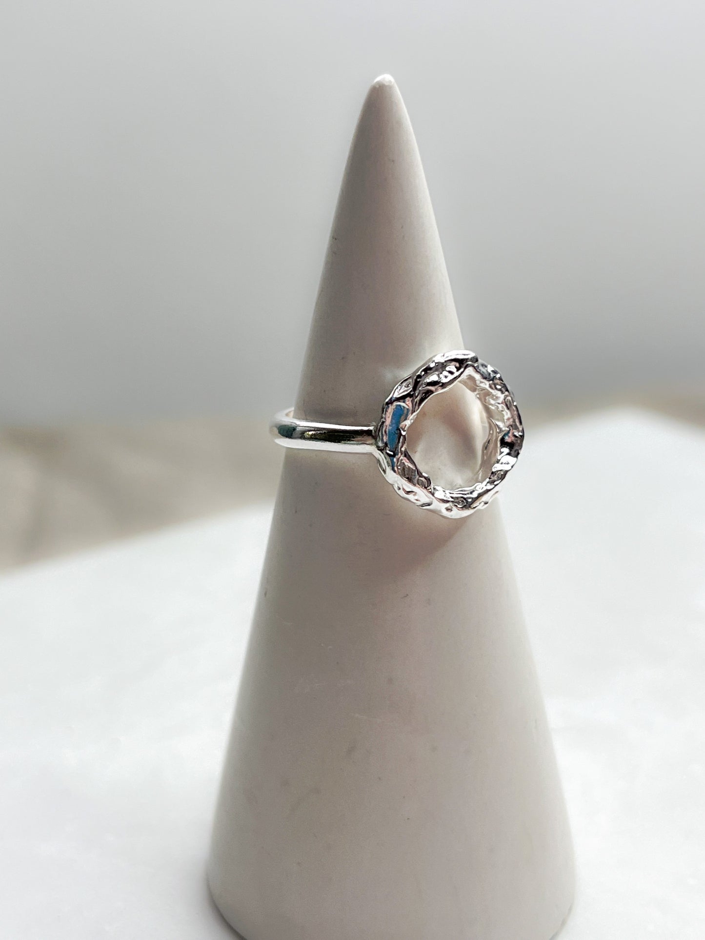 Sterling Silver & Gold Vermeil Organic Molten Hoop Ring