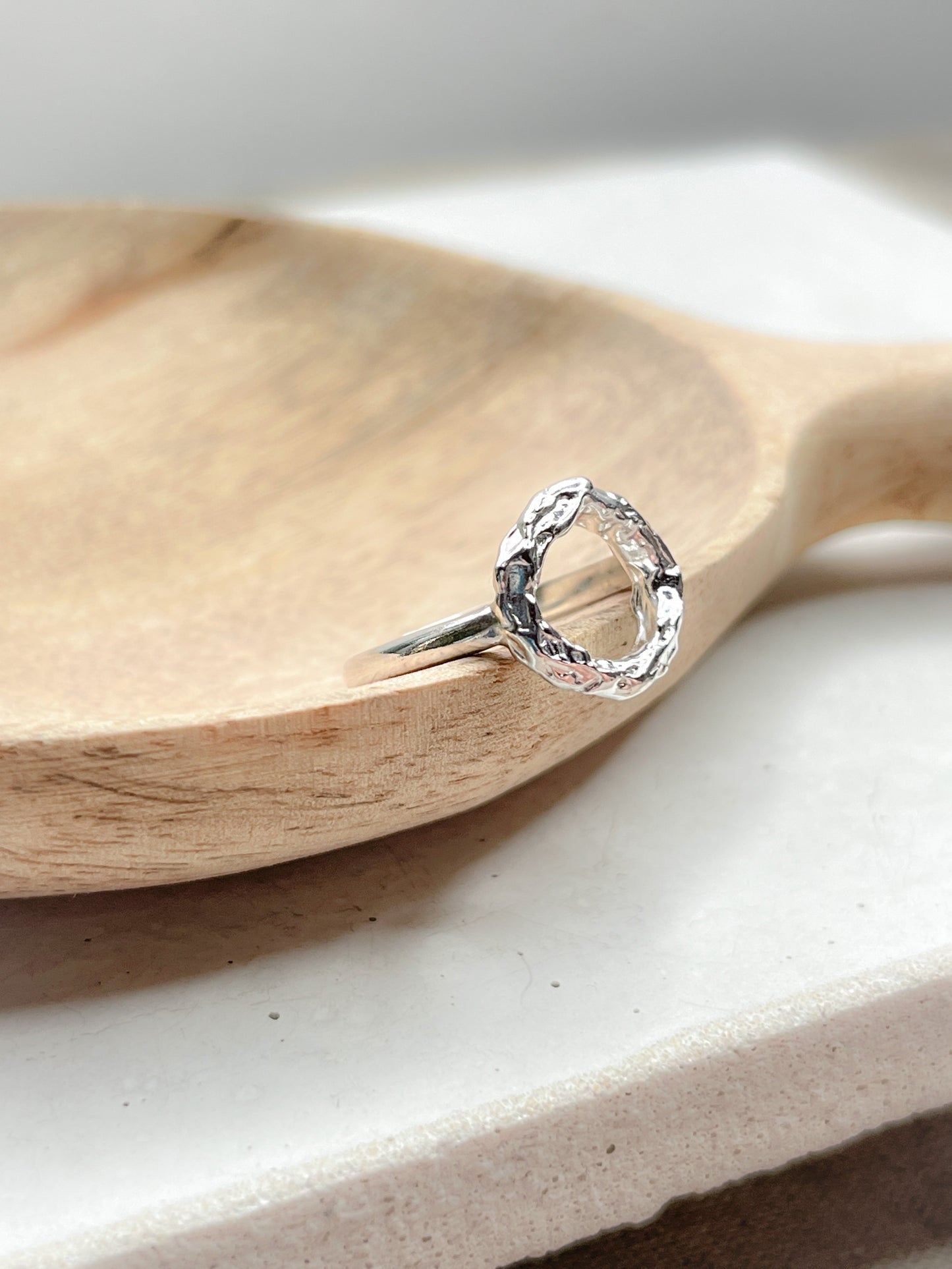Sterling Silver & Gold Vermeil Organic Molten Hoop Ring