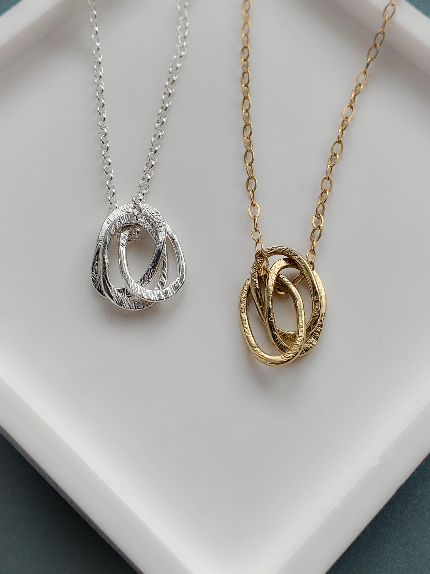 Eco Sterling Silver and Gold Vermeil Serenity Love Links Necklace - Myleti Jewellery