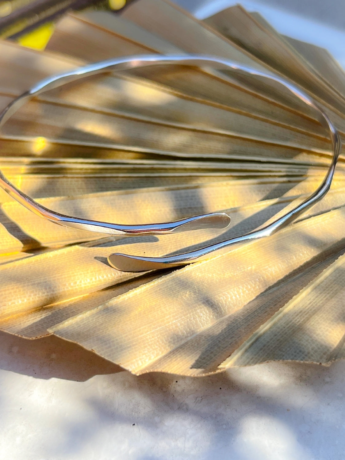 Sterling Silver Adjustable Oval Hammered Cuff Bangle - Myleti Jewellery