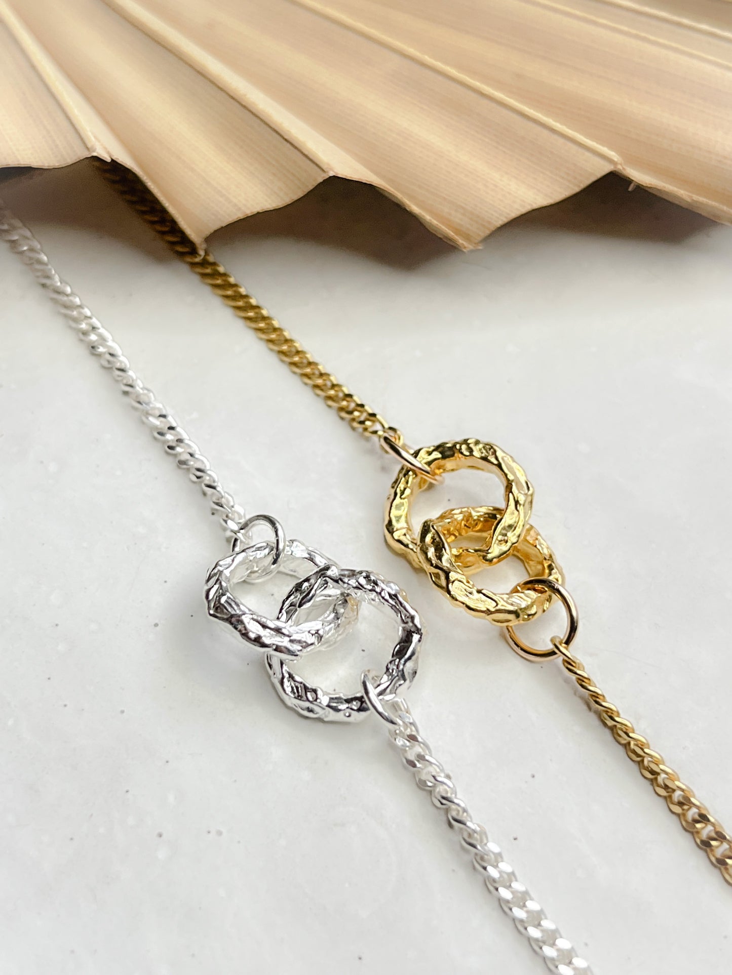 Sterling Silver & Gold Vermeil Molten Links of Love Bracelet