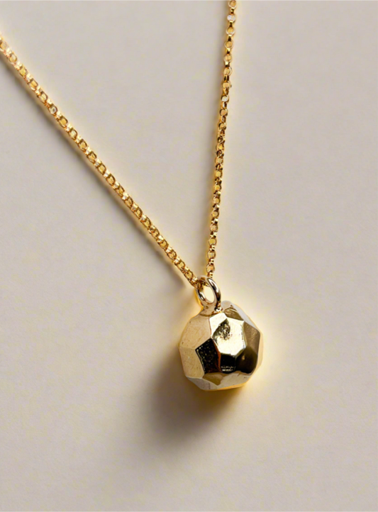 Gold Vermeil Light Catcher Faceted Pendant Necklace