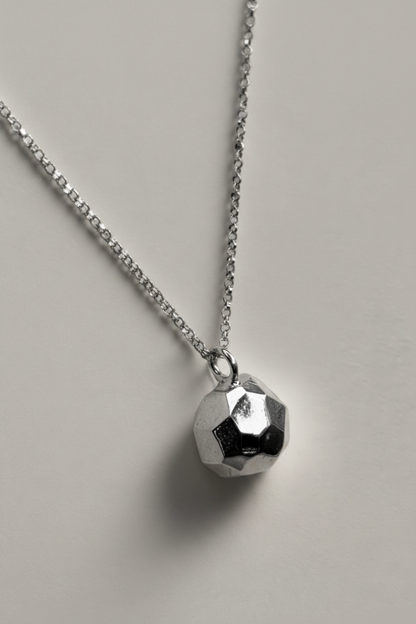 Sterling Silver Light Catcher Faceted Pendant Necklace
