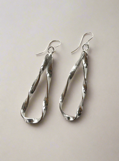 Sterling Silver Organic Twist Drop Earrings - Myleti Jewellery