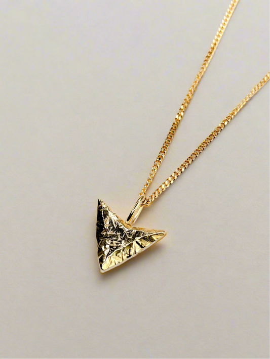 Gold Vermeil Take Aim Arrow Head Pendant Necklace