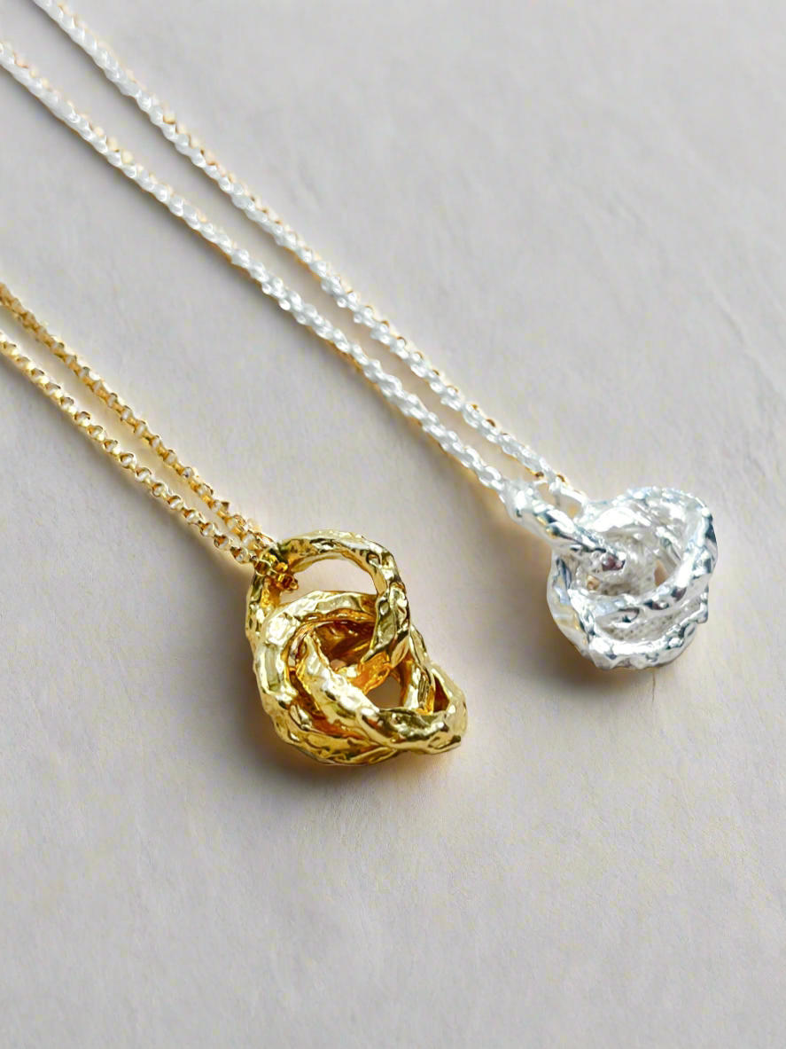 Sterling Silver & Gold Vermeil Molten Links Of Love Necklace