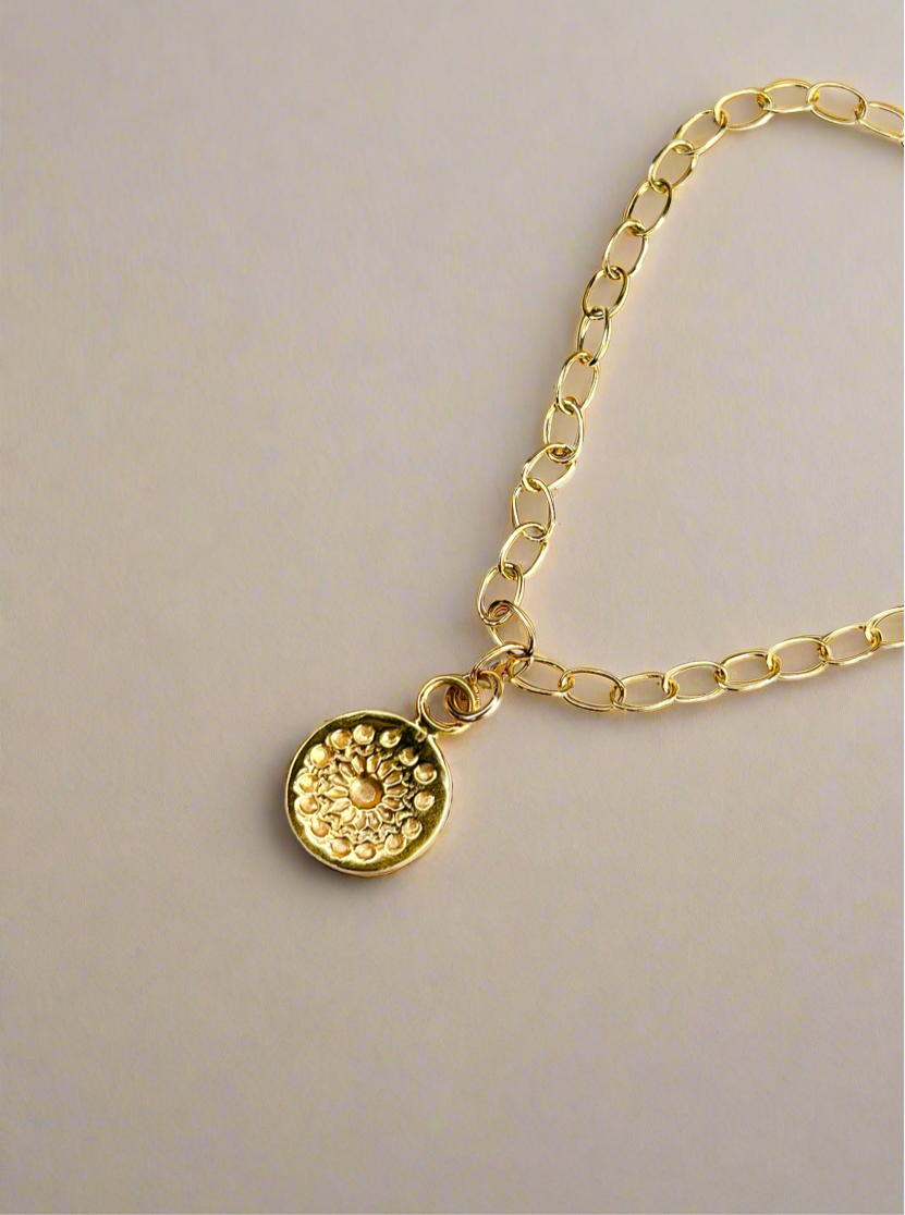 Gold Vermeil Family Coin Bracelet