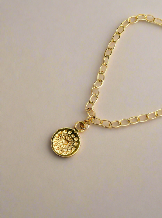 Gold Vermeil Family Coin Bracelet