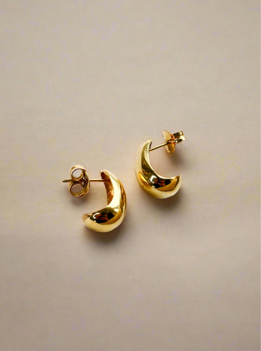 Gold Vermeil Dome Teardrop Earrings