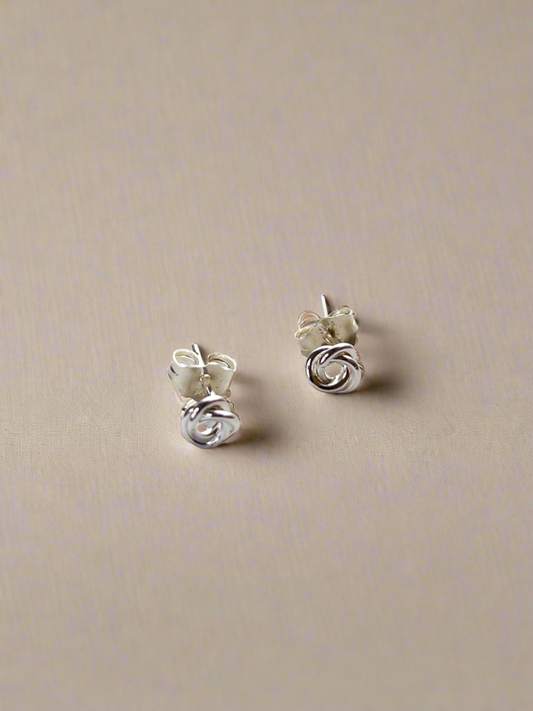 Sterling Silver Entwine Knot Stud Earrings