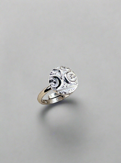 Sterling Silver Adjustable Warrior Coin Ring - Myleti Jewellery