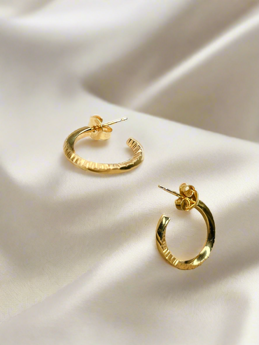 Gold Vermeil Twist Flow Hoop Earrings