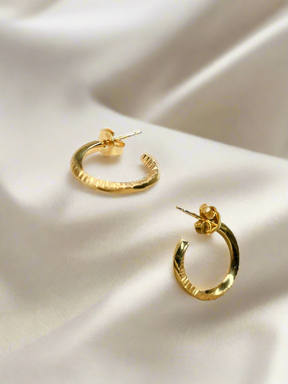 Gold Vermeil Twist Flow Hoop Earrings - Myleti Jewellery